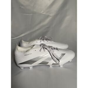 Adidas Predator League Firm Ground Soccer Cleats White/Silver Metallic Size 12